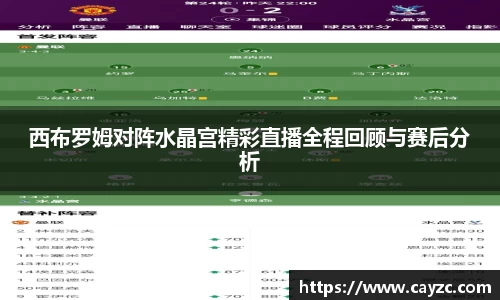 西布罗姆对阵水晶宫精彩直播全程回顾与赛后分析